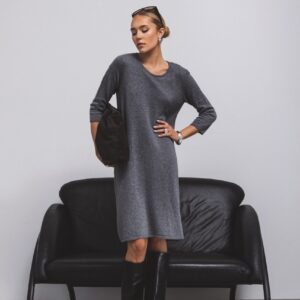 SUKIENKA SWETERKOWA C.SZARY