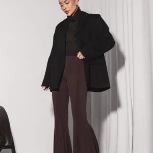 SPODNIE DZWONY CZEKOLADA