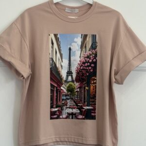 T-SHIRT PARYŻ PUDROWY
