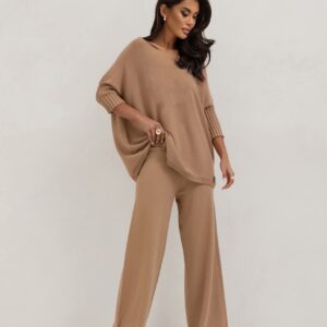 SPODNIE DZIANINOWE BEŻ