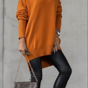 SWETER NA PALEC ŁÓDKA WĄSKA POMARAŃCZOWY