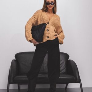 SWETER ROZPINANY CAMEL