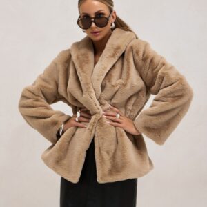 FUTRO Z MARSZCZENIEM BEŻ