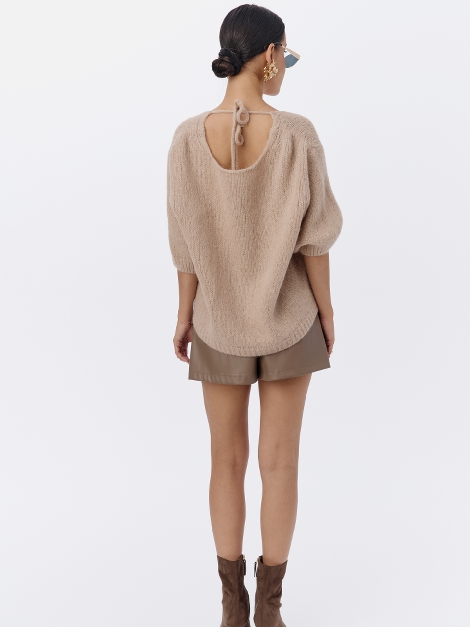 SPÓDNICO - SPODENKI EKO SKÓRA J.BEŻ - obrazek 4