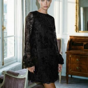 SUKIENKA KORONKA OZDOBNY RĘKAW CZARNA