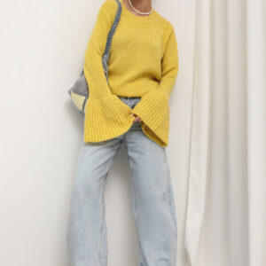 SWETER RĘKAW DZWON ŻÓŁTY