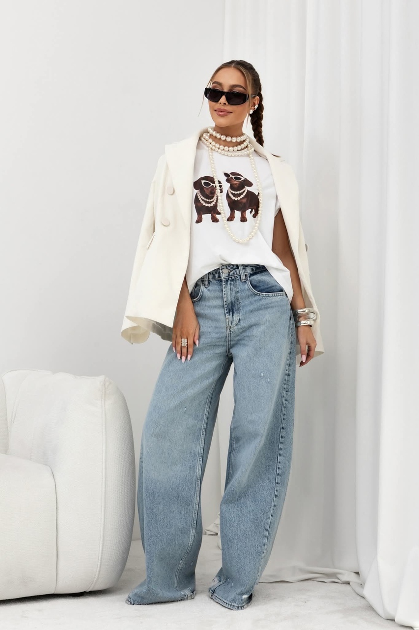 T-SHIRT GLAM PUPS BIAŁY - obrazek 3