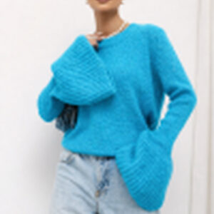 SWETER RĘKAW DZWON NIEBIESKI