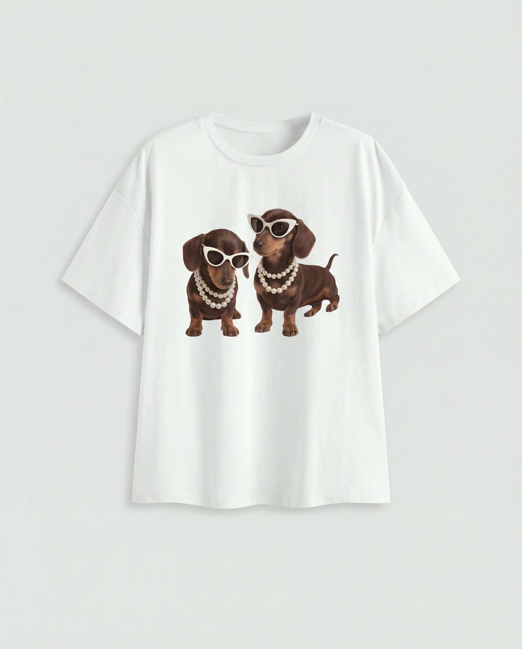 T-SHIRT GLAM PUPS BIAŁY - obrazek 2