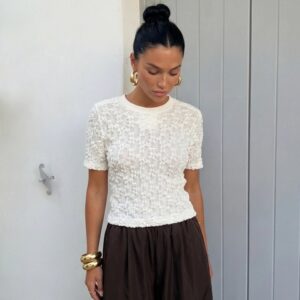 BLUZKA DELIKATNA KORONKA KREM