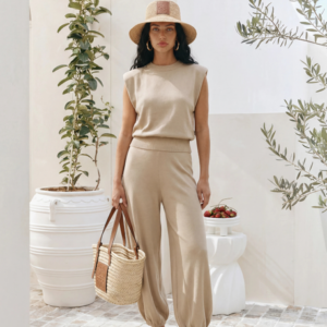 TOP SWETERKOWY Z PODUSZKAMI BEŻ