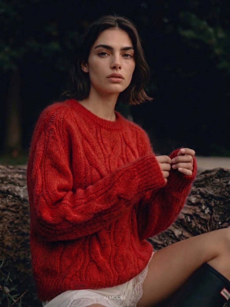 SWETER PREMIUM YARN LEKKI MOHER MALINA - obrazek 2